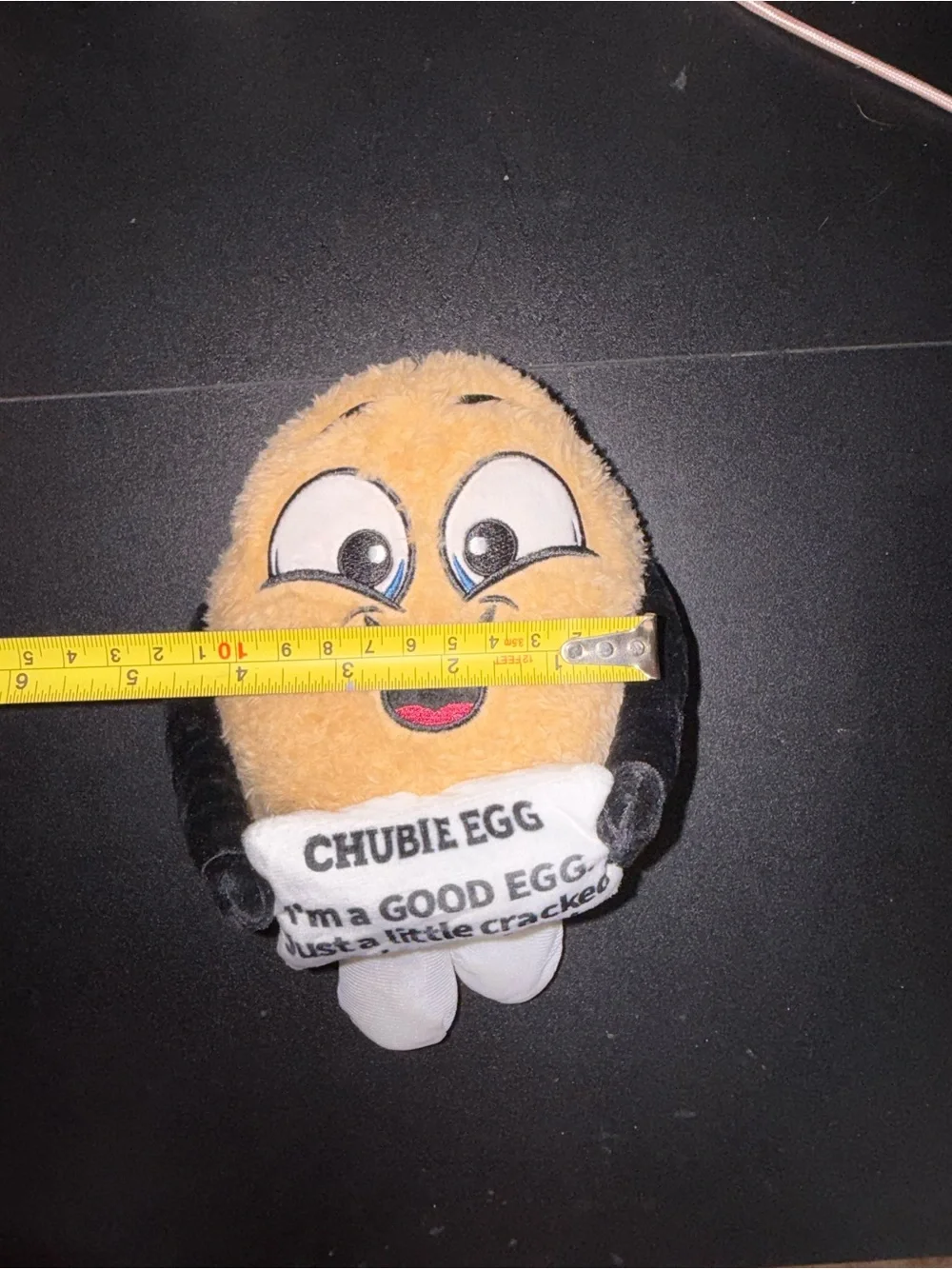 chubbies Tan and Black Chubie Egg Plush Accent Pillow